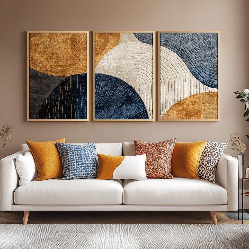 Abstract Canvas Set - Conjunto de 3 Peças de Pintura
