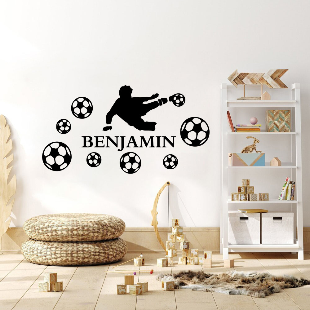 Wall Sticker - 1pc moda nome personalizado menino jogando