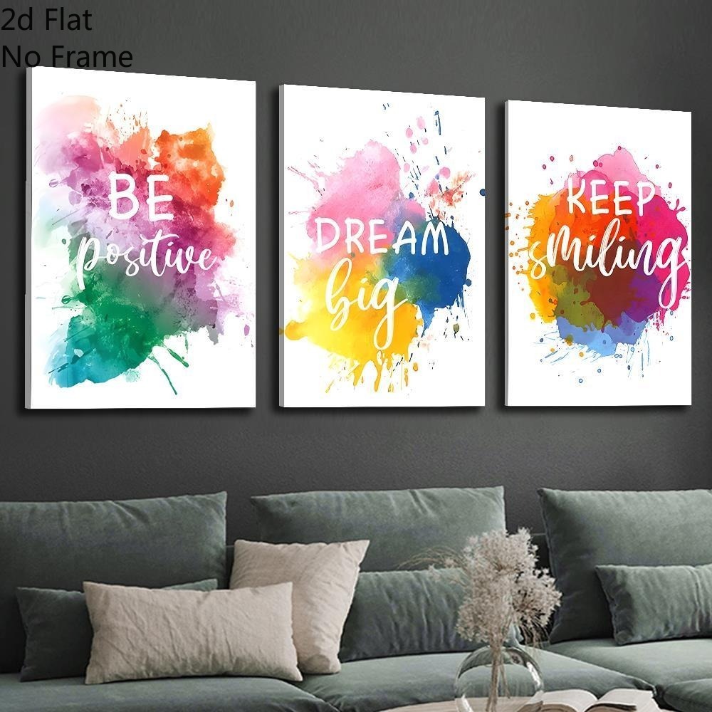 Abstract Canvas Set - (Noframe 3PCS)-2D Flat, 2D Flat, Conjunto