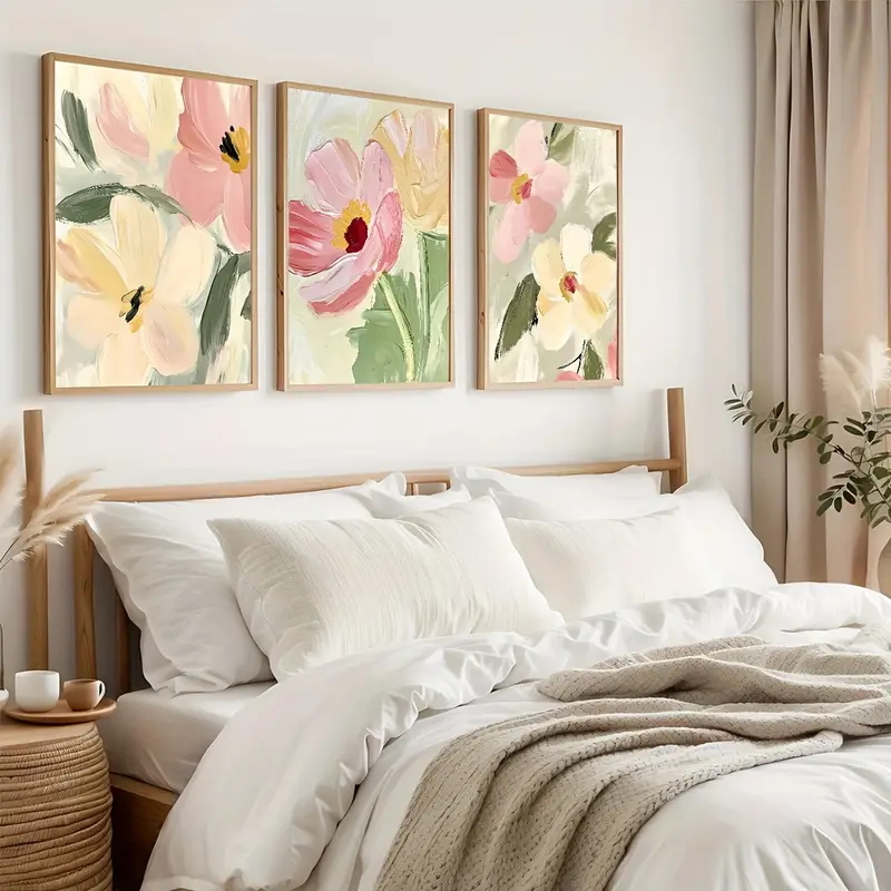 Abstract Canvas Set - 3 pçs/set pastel floral lona cartazes
