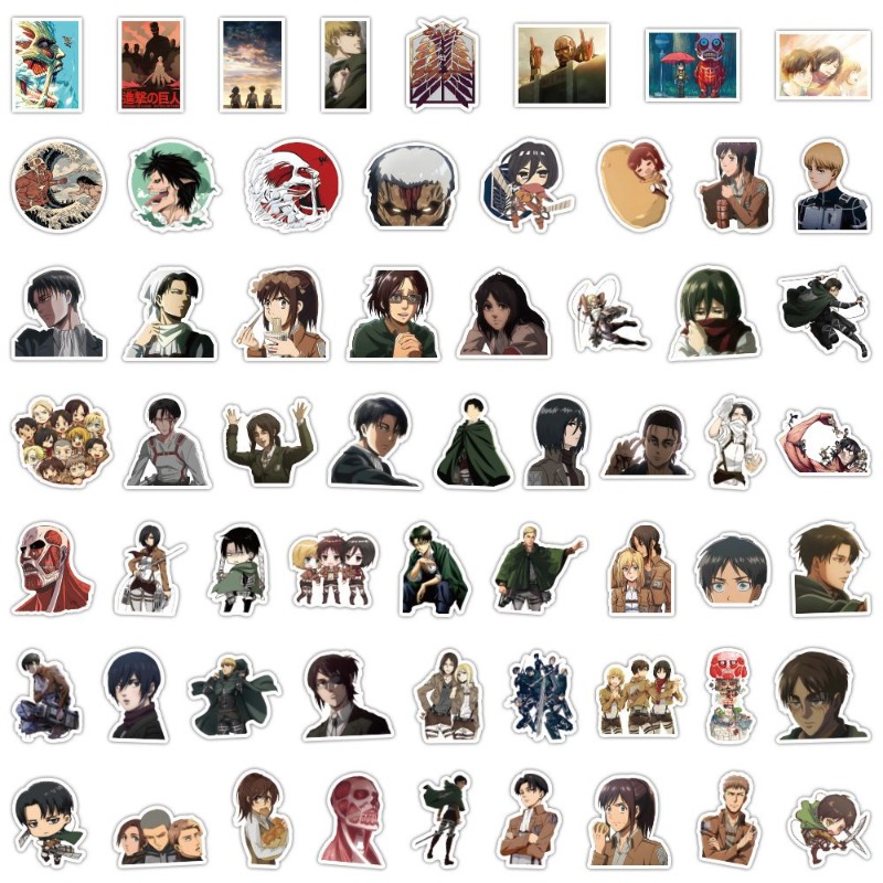 Wall Sticker - 60 Adesivos de Anime Attack on