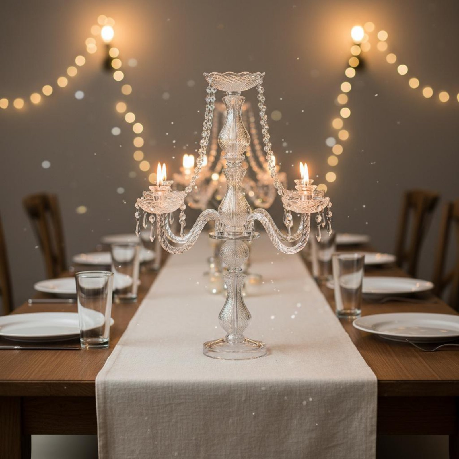 Candelabro de Cristal Elegante - Candle Holder Decor avaliação e preço