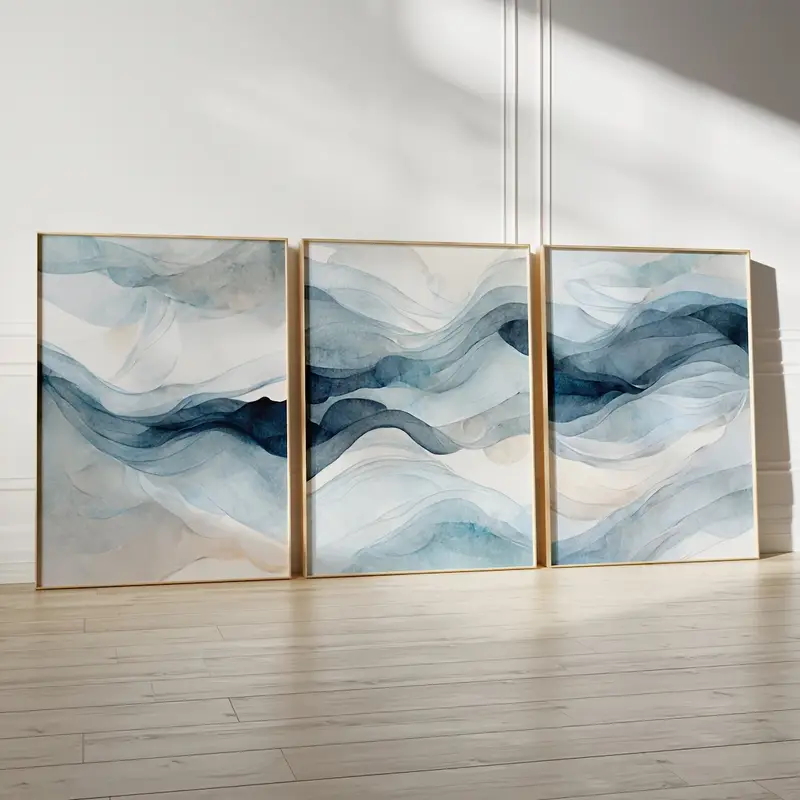 3 pçs/set abstrato moderno azu - Abstract Canvas Set avaliação e preço