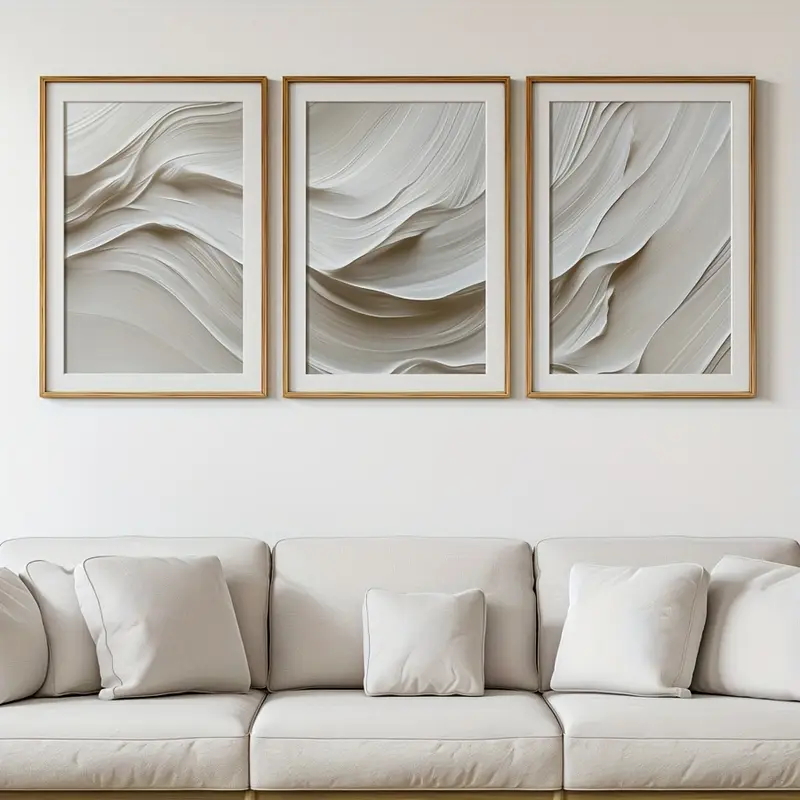 3 pçs/set Neutro Bege Arte de  - Abstract Canvas Set avaliação e preço