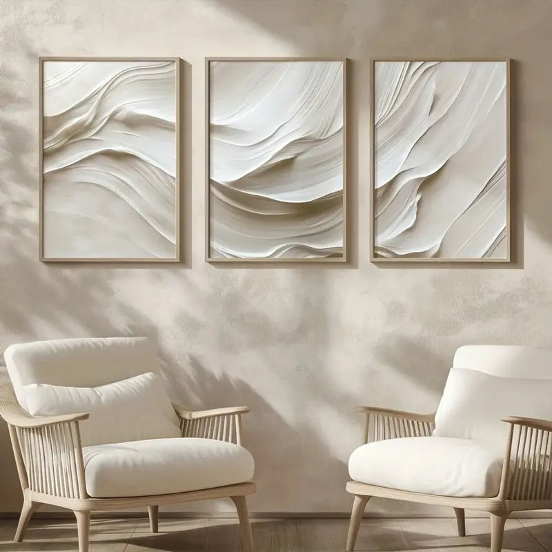 3 pçs/set Neutro Bege Arte de  - Abstract Canvas Set avaliação e preço
