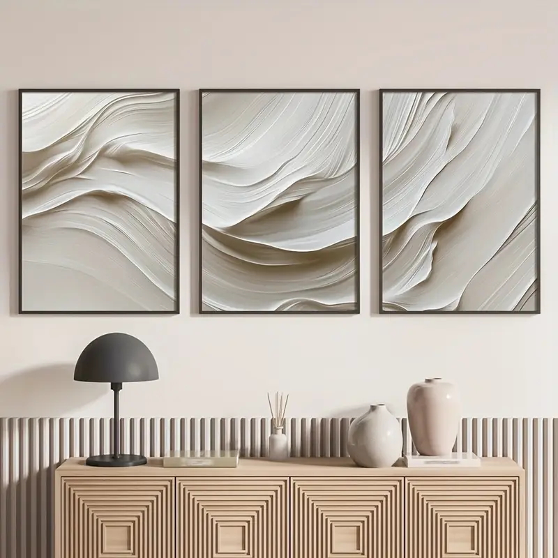 3 pçs/set Neutro Bege Arte de  - Abstract Canvas Set avaliação e preço